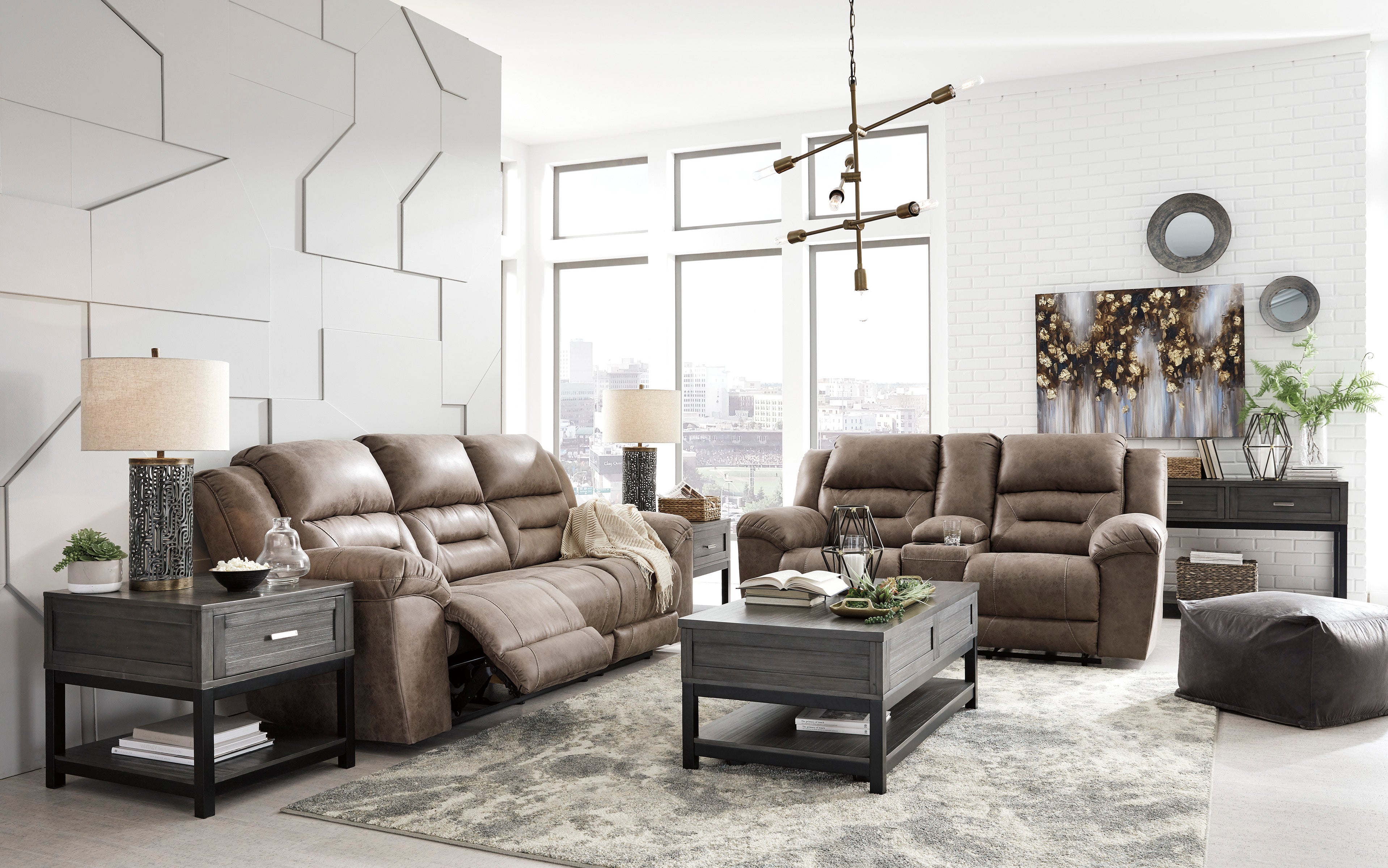 Stoneland Fossil Reclining Living Room Set - SET | 3990588 | 3990594 - Bien Home Furniture &amp; Electronics