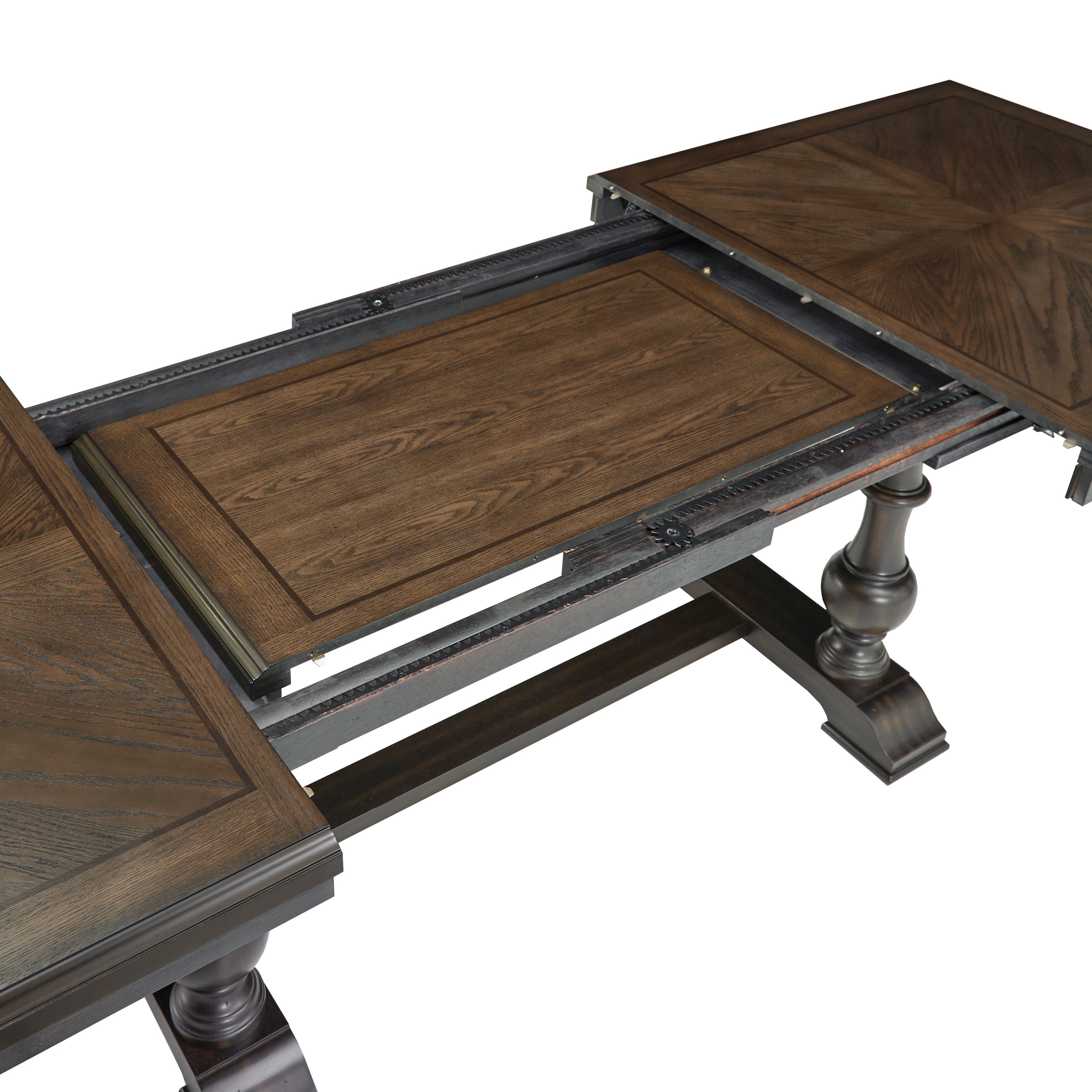 Stonington Brown Extendable Dining Table - SET | 5703-104 | 5703-104B - Bien Home Furniture &amp; Electronics