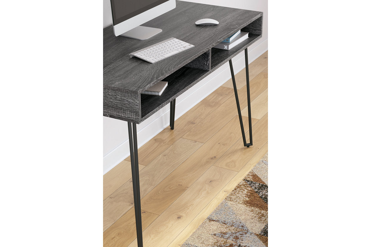 Strumford Charcoal/Black Home Office Desk - H449-114 - Bien Home Furniture &amp; Electronics