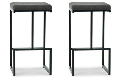 Strumford Gray/Black Bar Height Barstool, Set of 2 - D109-130 - Bien Home Furniture &amp; Electronics