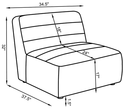 Sunny Natural Upholstered Armless Chair - 551621 - Bien Home Furniture &amp; Electronics