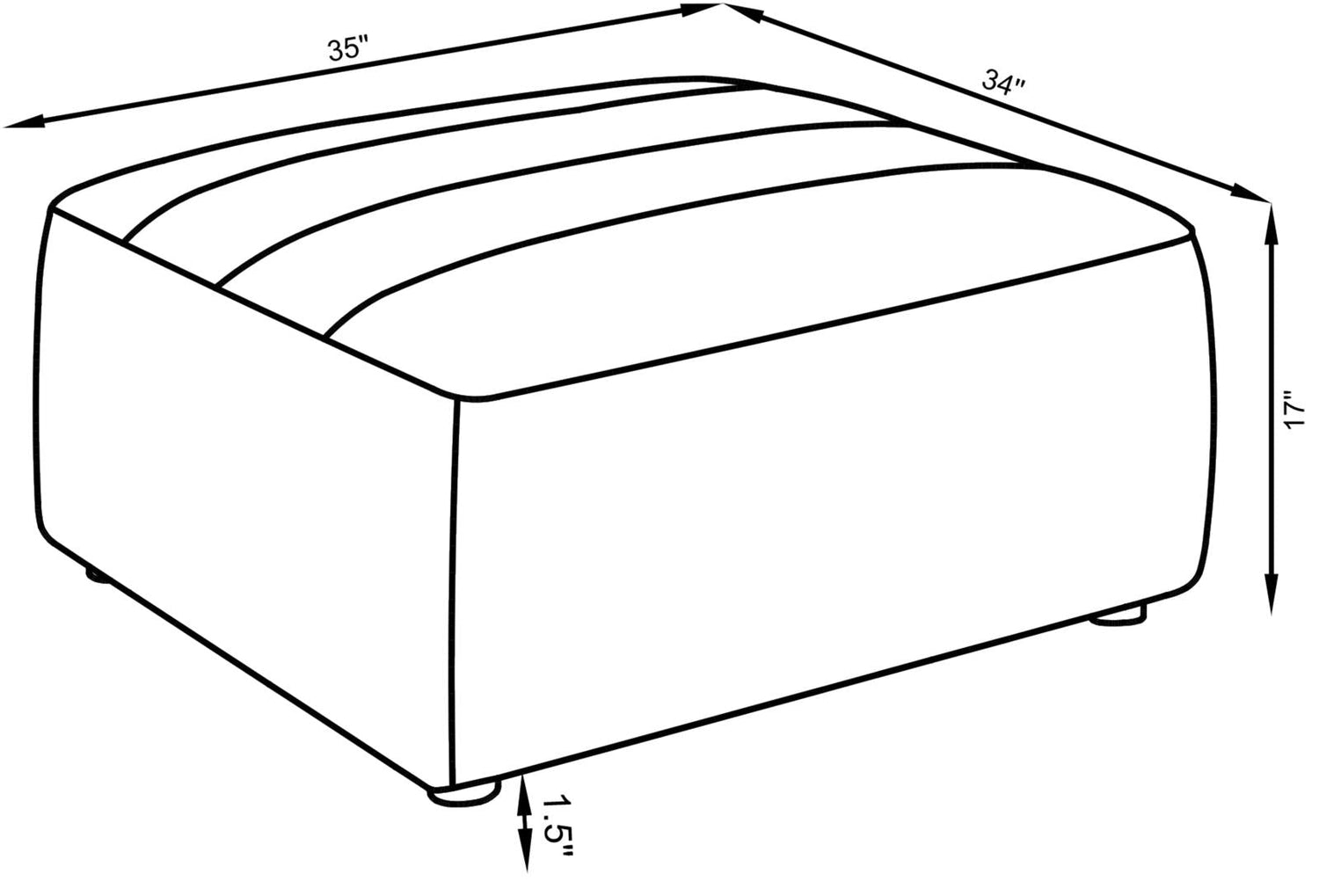 Sunny Upholstered Ottoman Natural - 551623 - Bien Home Furniture &amp; Electronics