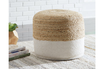 Sweed Valley Natural/White Pouf - A1000420 - Bien Home Furniture &amp; Electronics