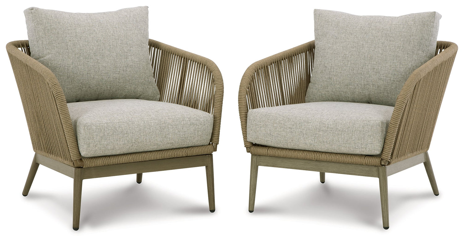 Swiss Valley Beige Lounge Chair with Cushion, Set of 2 - P390-820 - Bien Home Furniture &amp; Electronics