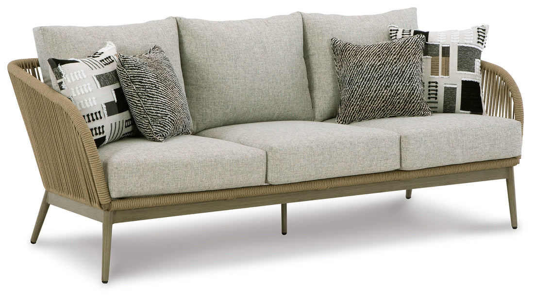 Swiss Valley Beige Outdoor Sofa with Cushion - P390-838 - Bien Home Furniture &amp; Electronics