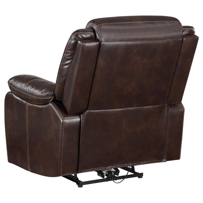 Sycamore Upholstered Power Recliner Chair Dark Brown - 610193P - Bien Home Furniture &amp; Electronics