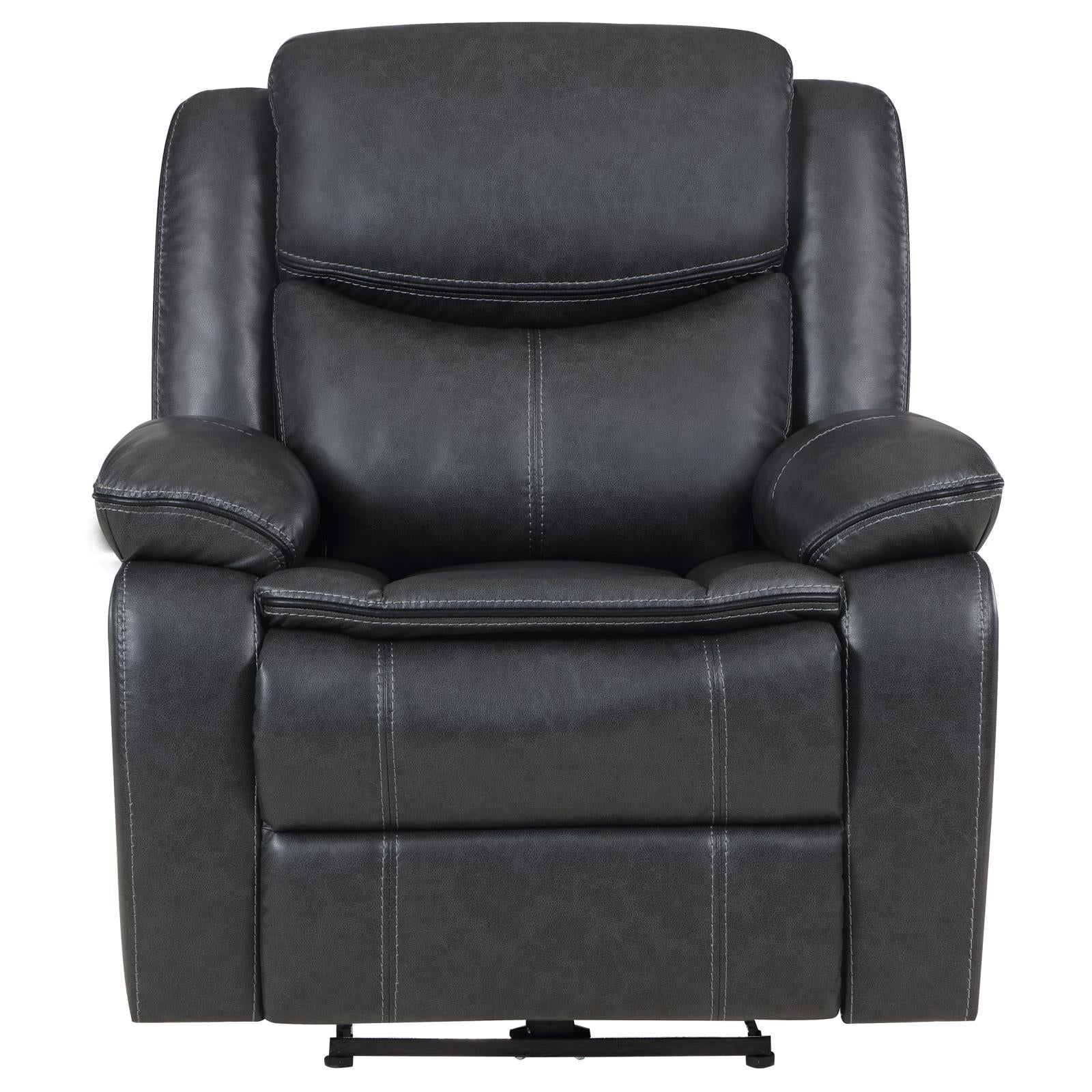 Sycamore Upholstered Power Recliner Chair Dark Grey - 610233P - Bien Home Furniture &amp; Electronics