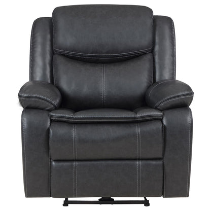 Sycamore Upholstered Power Recliner Chair Dark Grey - 610233P - Bien Home Furniture &amp; Electronics
