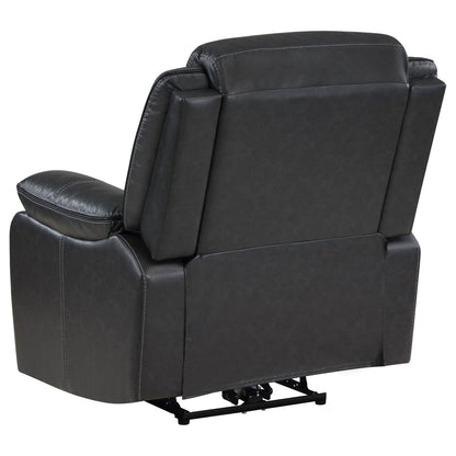 Sycamore Upholstered Power Recliner Chair Dark Grey - 610233P - Bien Home Furniture &amp; Electronics