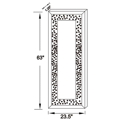 Sylvia Crystal Inlay Rectangle Floor Mirror - 961636 - Bien Home Furniture &amp; Electronics