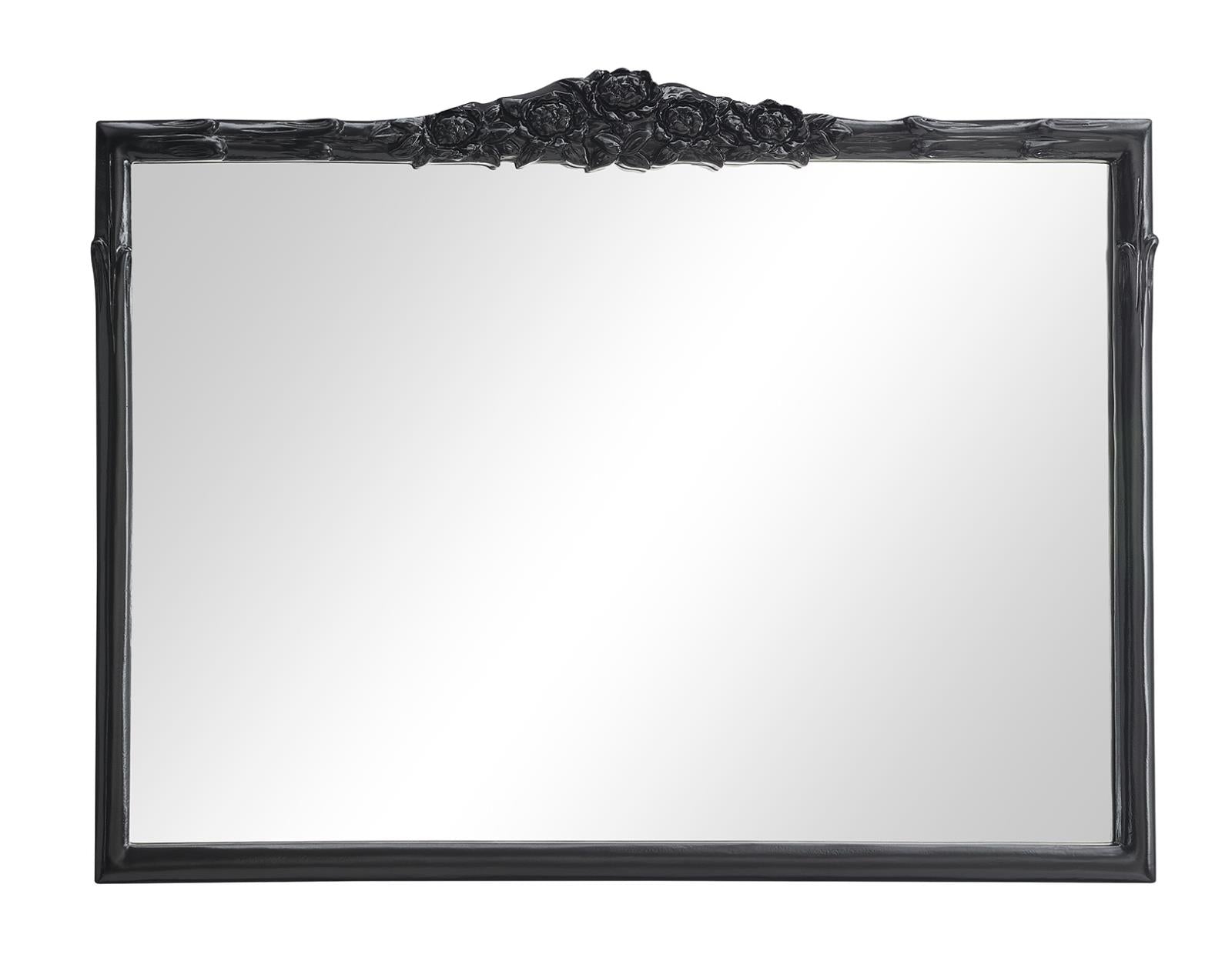 Sylvie Glossy Black Mantel Mirror - 969531GBK - Bien Home Furniture &amp; Electronics