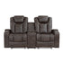 Tabor Dark Brown Power Double Reclining Loveseat - 9211BRG-2PWH - Bien Home Furniture & Electronics