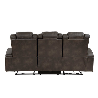 Tabor Dark Brown Power Double Reclining Sofa - 9211BRG-3PWH - Bien Home Furniture &amp; Electronics