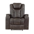 Tabor Dark Brown Power Reclining Chair - 9211BRG-1PWH - Bien Home Furniture & Electronics