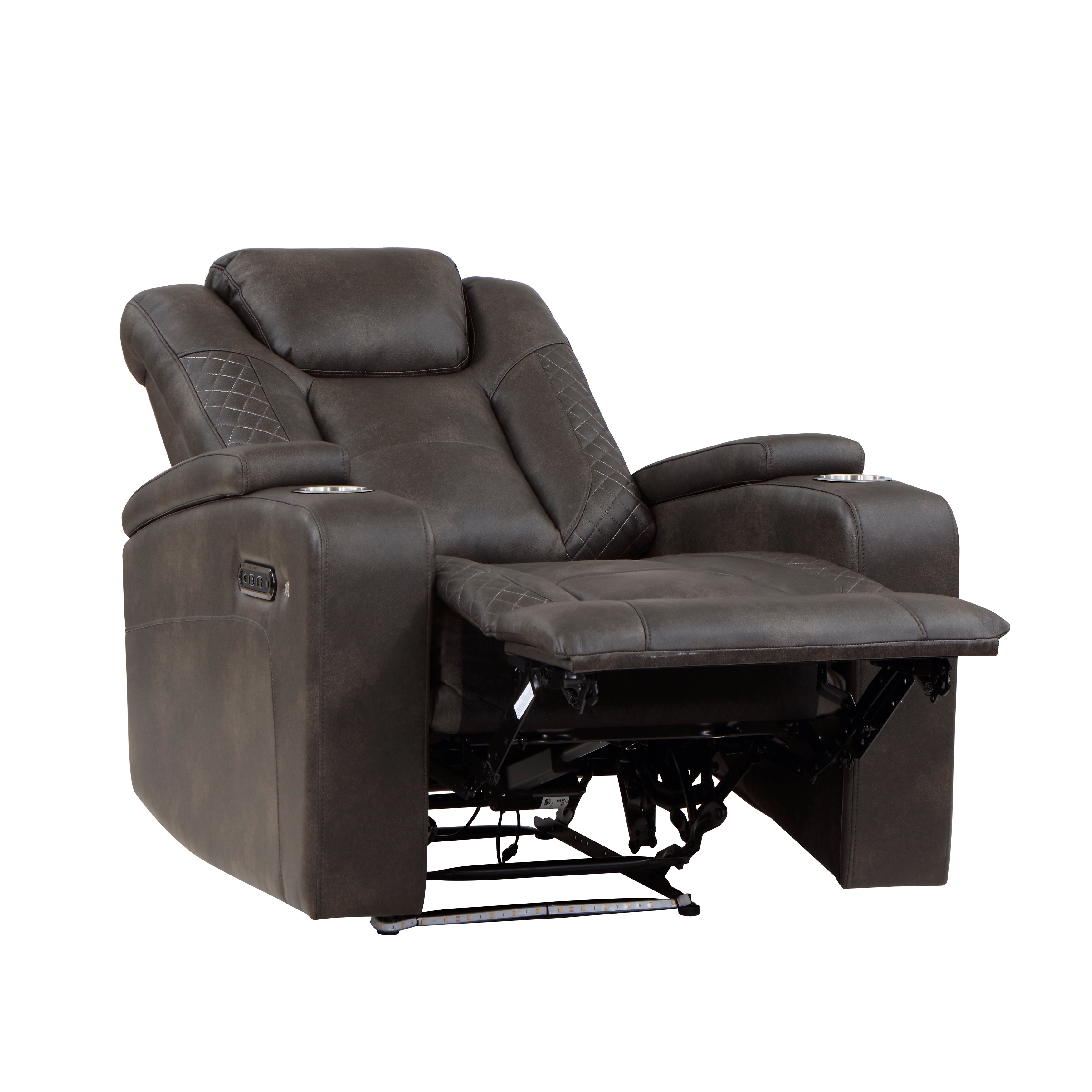 Tabor Dark Brown Power Reclining Chair - 9211BRG-1PWH - Bien Home Furniture &amp; Electronics