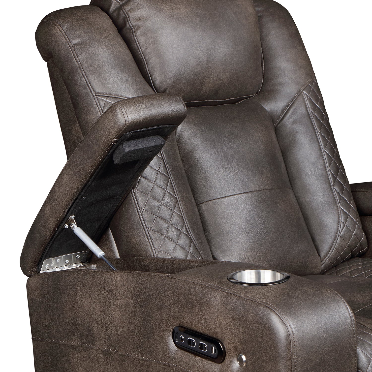 Tabor Dark Brown Power Reclining Chair - 9211BRG-1PWH - Bien Home Furniture &amp; Electronics