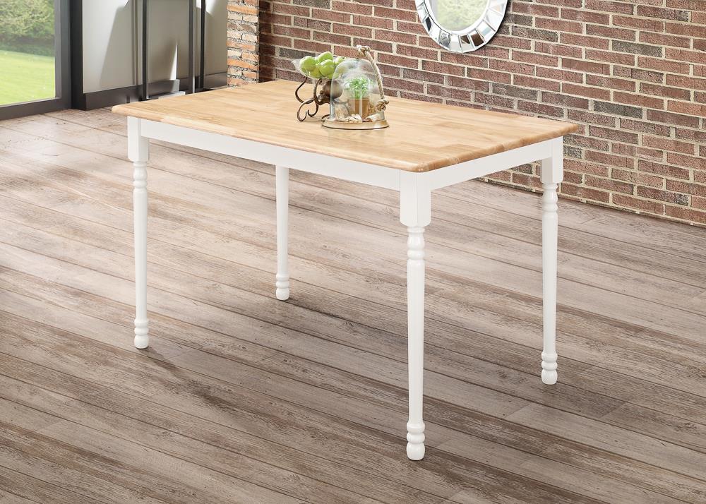 Taffee Natural Brown/White Rectangle Dining Table - 4147 - Bien Home Furniture &amp; Electronics