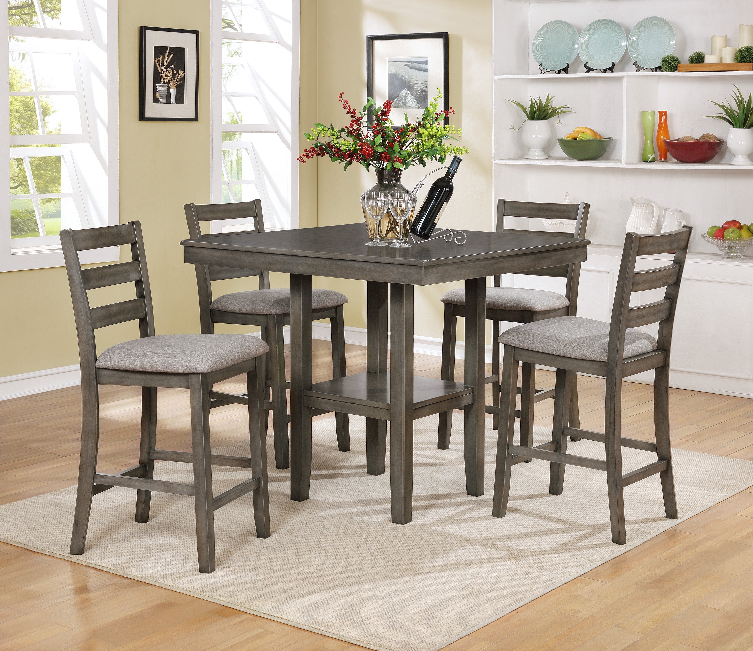 Tahoe Gray 5-Piece Counter Height Set - 2630SET-GY - Bien Home Furniture &amp; Electronics