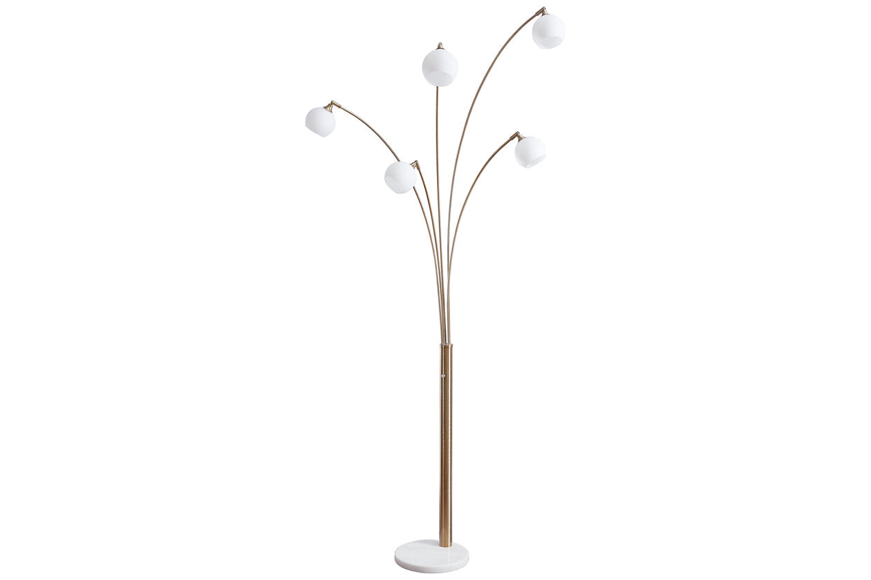 Taliya Champagne/White Arc Lamp - L725119 - Bien Home Furniture &amp; Electronics