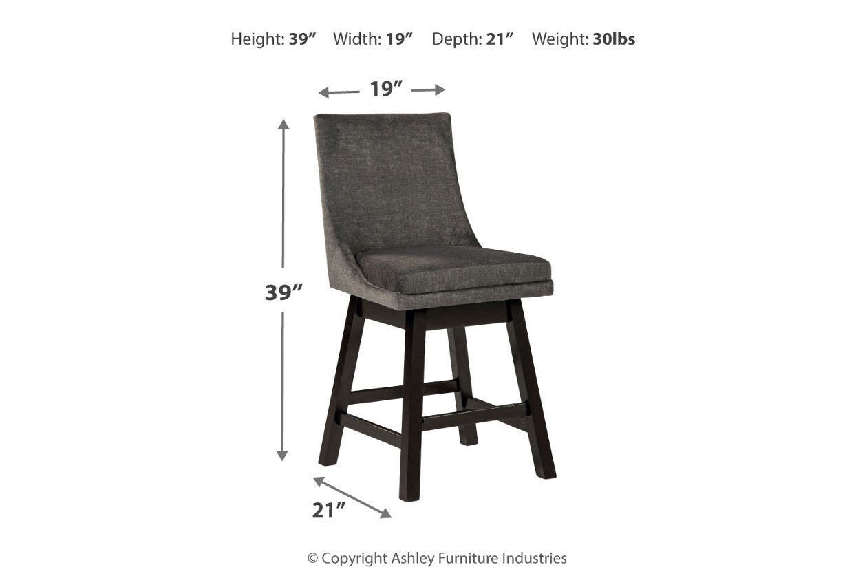 Tallenger Dark Gray Counter Height Barstool, Set of 2 - D380-624 - Bien Home Furniture &amp; Electronics