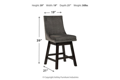 Tallenger Dark Gray Counter Height Barstool, Set of 2 - D380-624 - Bien Home Furniture &amp; Electronics