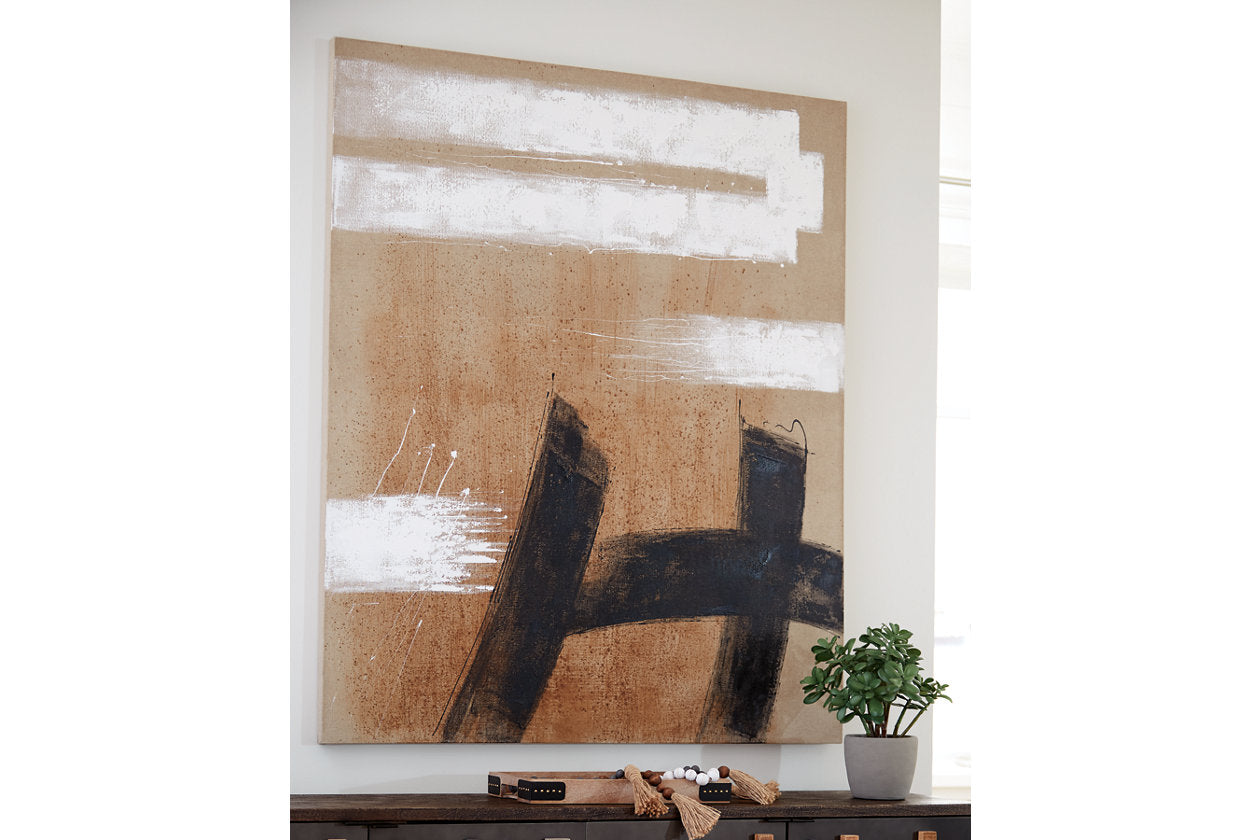 Tamland Linen/White/Black Wall Art - A8000325 - Bien Home Furniture &amp; Electronics