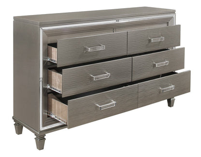 Tamsin Silver/Gray Metallic Dresser - 1616-5 - Bien Home Furniture &amp; Electronics