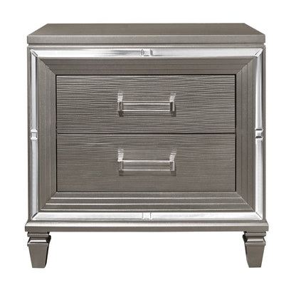 Tamsin Silver/Gray Metallic Nightstand - 1616-4 - Bien Home Furniture &amp; Electronics