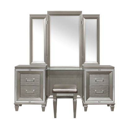 Tamsin Silver/Gray Metallic Vanity Set - SET | 1616-15L | 1616-15R | 1616-15M - Bien Home Furniture &amp; Electronics