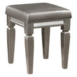 Tamsin Silver/Gray Metallic Vanity Stool - 1616-14 - Bien Home Furniture & Electronics