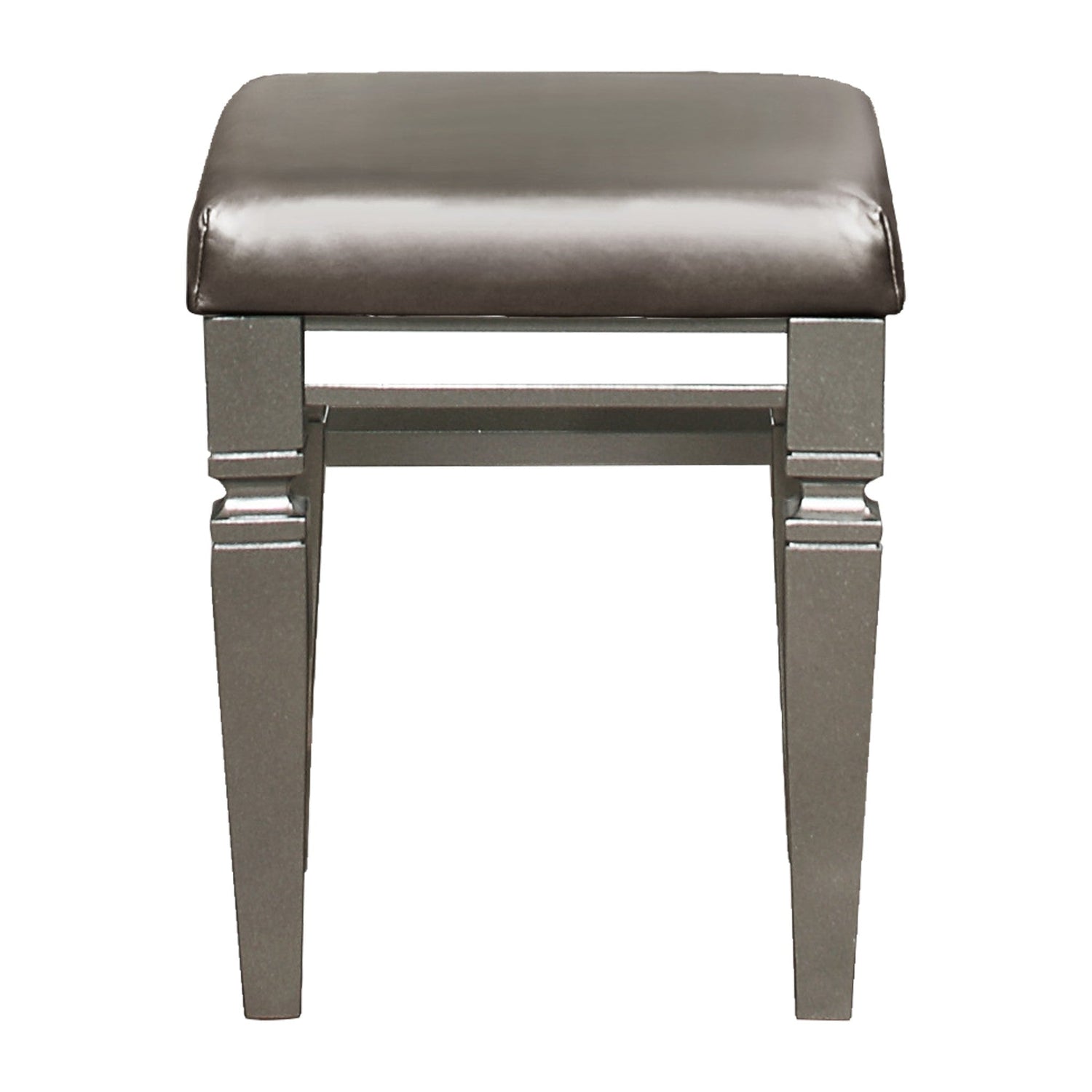 Tamsin Silver/Gray Metallic Vanity Stool - 1616-14 - Bien Home Furniture &amp; Electronics