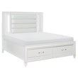 Tamsin White King LED Upholstered Storage Platform Bed - SET | 1616WK-1 | 1616WK-2 | 1616W-3 - Bien Home Furniture & Electronics