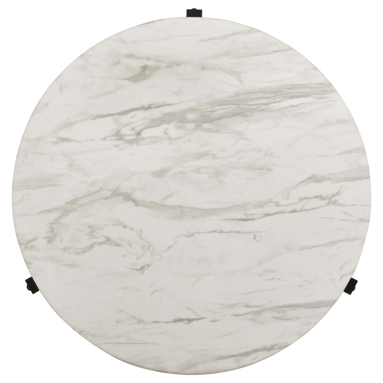 Tandi Faux White Marble/Black Round Coffee Table - 753538 - Bien Home Furniture &amp; Electronics
