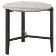 Tandi Round End Table Faux White Marble/Black - 753537 - Bien Home Furniture & Electronics