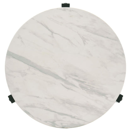 Tandi Round End Table Faux White Marble/Black - 753537 - Bien Home Furniture &amp; Electronics