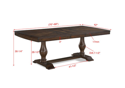 Tarin Brown Extendable Dining Table - SET | 2145T-4288-TOP | 2145T-4288-LEG - Bien Home Furniture &amp; Electronics