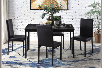 Tempe Black Marble-Top Dining Set - SET | 2601BK-48 | 2601BK-S1 - Bien Home Furniture &amp; Electronics