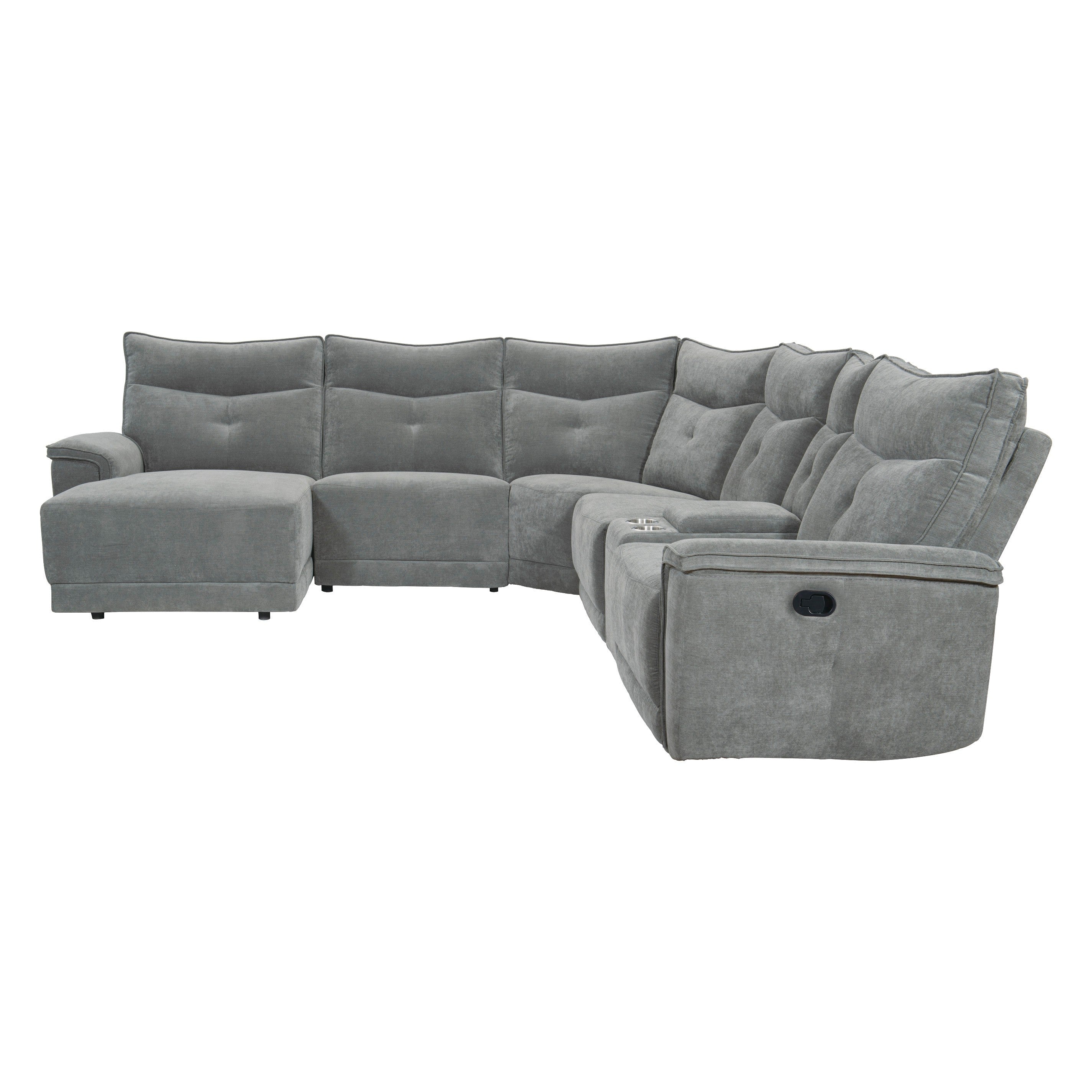 Tesoro Dark Gray Modular LAF Reclining Sectional - 9509DG*65LRR - Bien Home Furniture &amp; Electronics