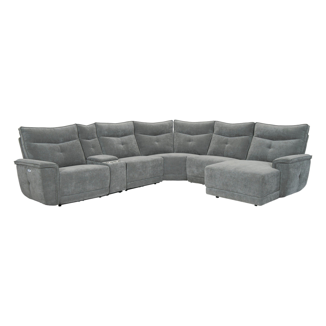 Tesoro Dark Gray Modular RAF Power Reclining Sectional - 9509DG*6LRPWH5R - Bien Home Furniture &amp; Electronics