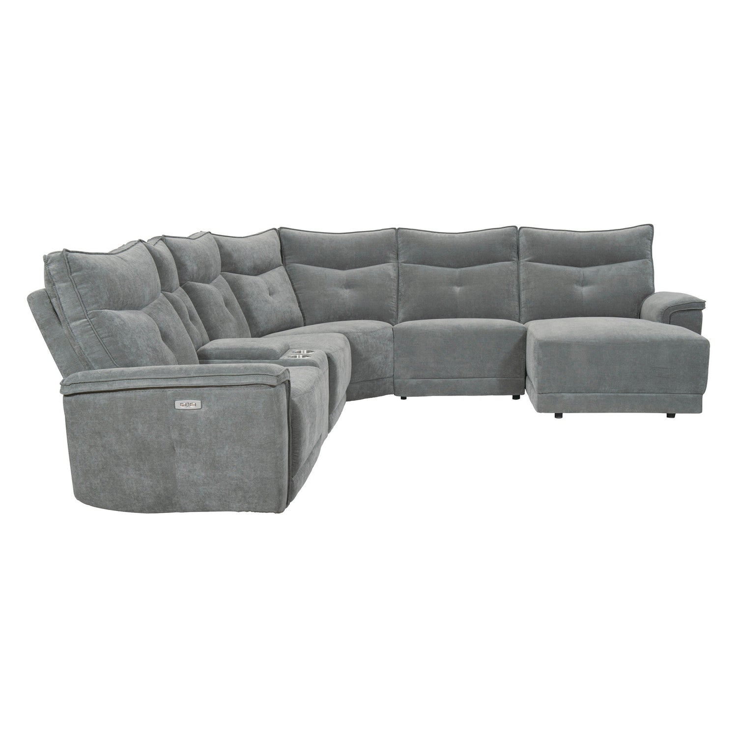 Tesoro Dark Gray Modular RAF Power Reclining Sectional - 9509DG*6LRPWH5R - Bien Home Furniture &amp; Electronics