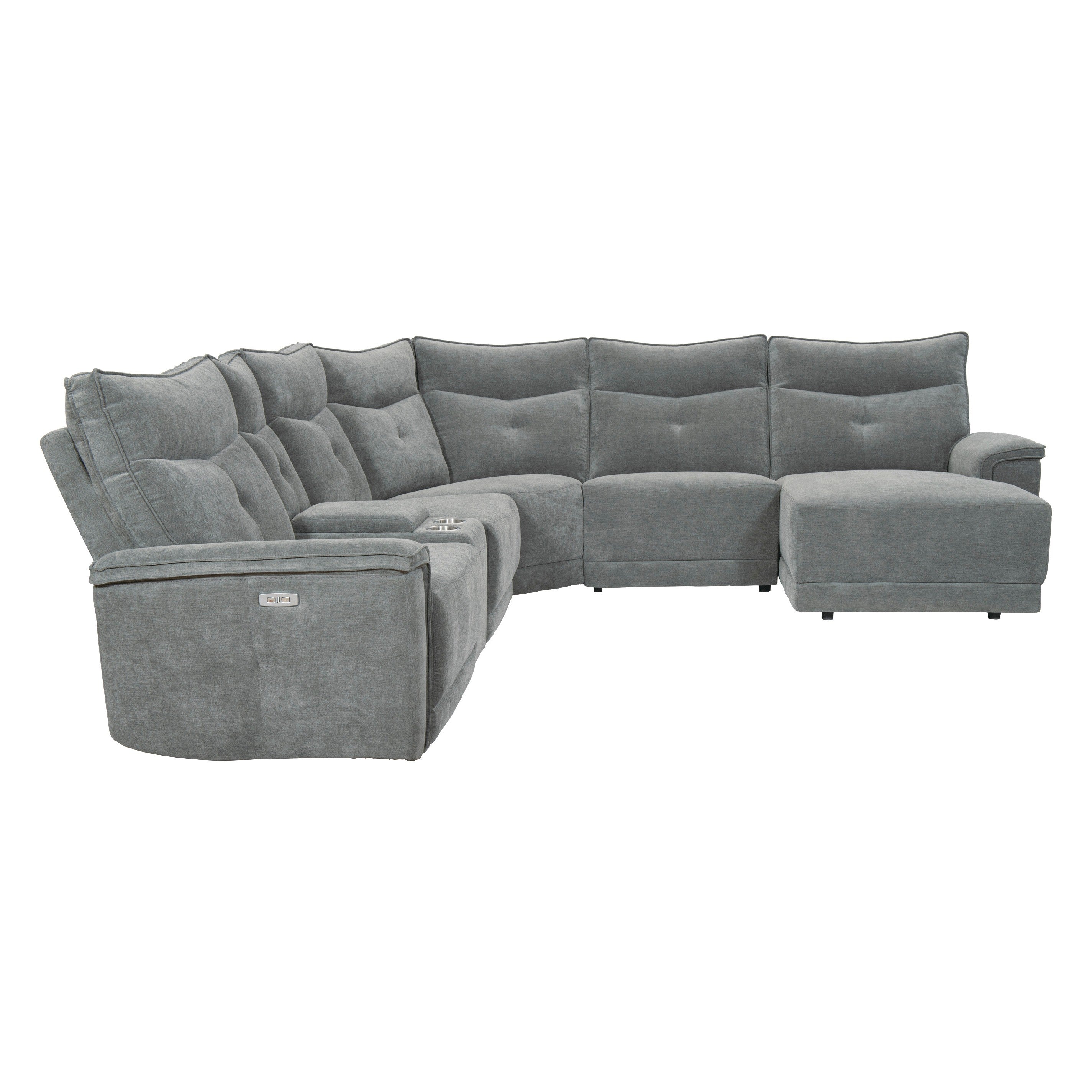 Tesoro Dark Gray Modular RAF Power Reclining Sectional - 9509DG*6LRPWH5R - Bien Home Furniture &amp; Electronics