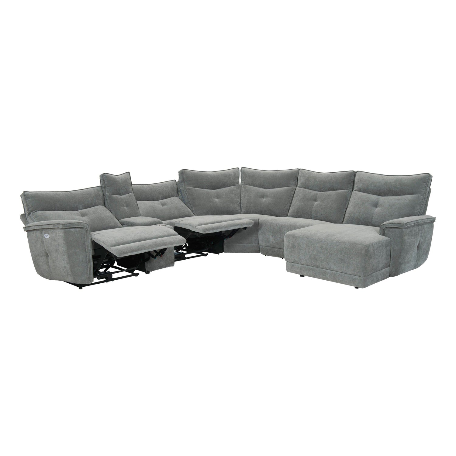Tesoro Dark Gray Modular RAF Power Reclining Sectional - 9509DG*6LRPWH5R - Bien Home Furniture &amp; Electronics
