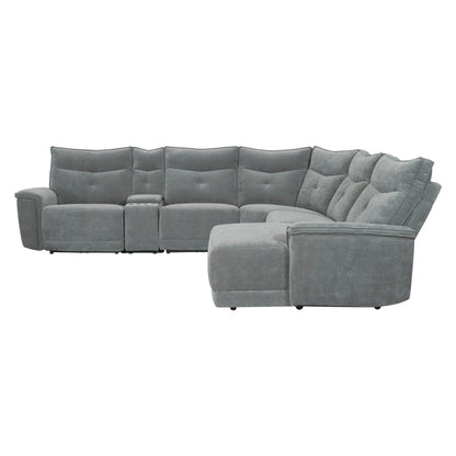 Tesoro Dark Gray Modular RAF Reclining Sectional - 9509DG*6LR5R - Bien Home Furniture &amp; Electronics