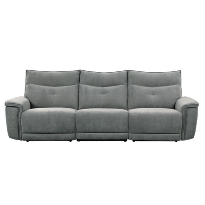 Tesoro Dark Gray Power Double Reclining Sofa - 9509DG-3PWH* - Bien Home Furniture &amp; Electronics