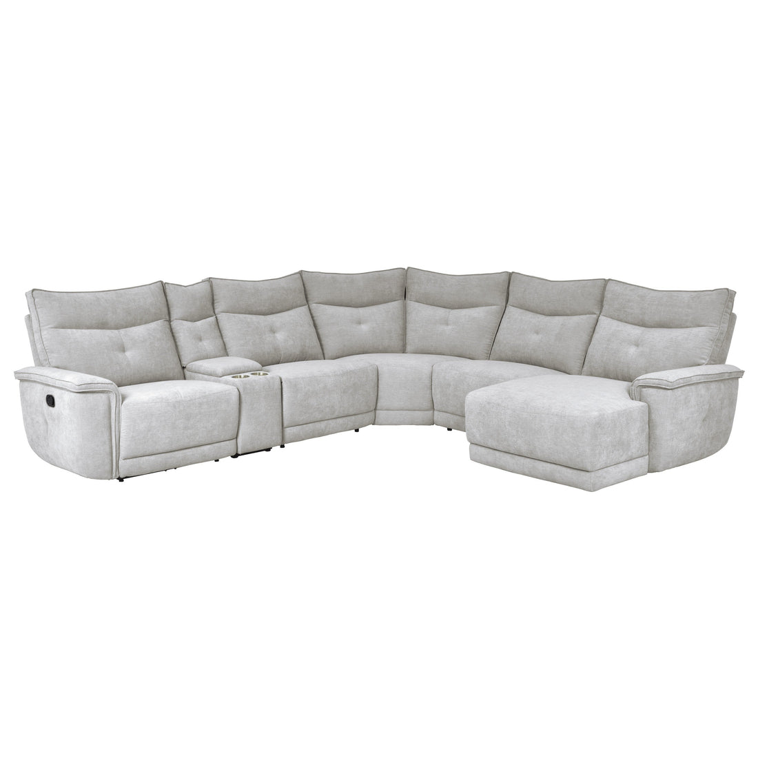 Tesoro Mist Gray RAF Modular Reclining Sectional - 9509MGY*6LR5R - Bien Home Furniture &amp; Electronics