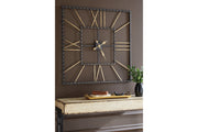 Thames Black/Gold Finish Wall Clock - A8010112 - Bien Home Furniture & Electronics