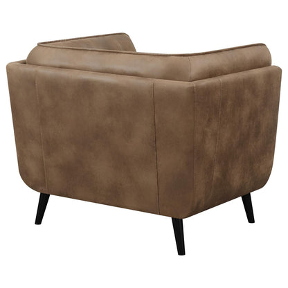 Thatcher Upholstered Button Tufted Chair Brown - 509423 - Bien Home Furniture &amp; Electronics