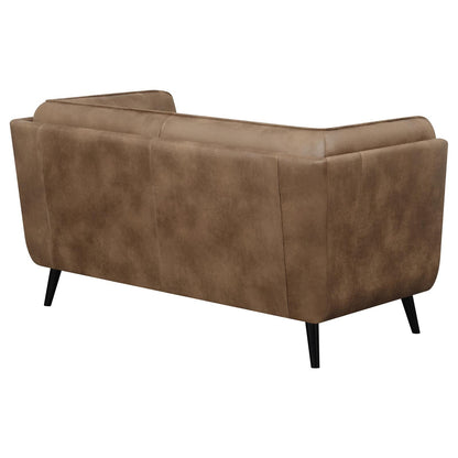 Thatcher Upholstered Button Tufted Loveseat Brown - 509422 - Bien Home Furniture &amp; Electronics