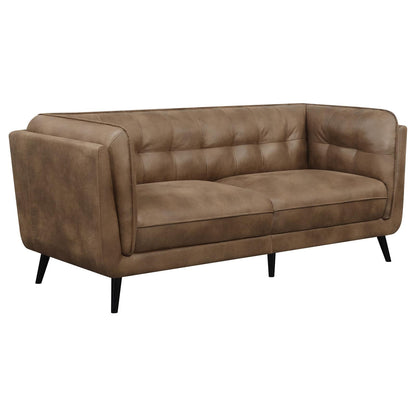 Thatcher Upholstered Button Tufted Sofa Brown - 509421 - Bien Home Furniture &amp; Electronics