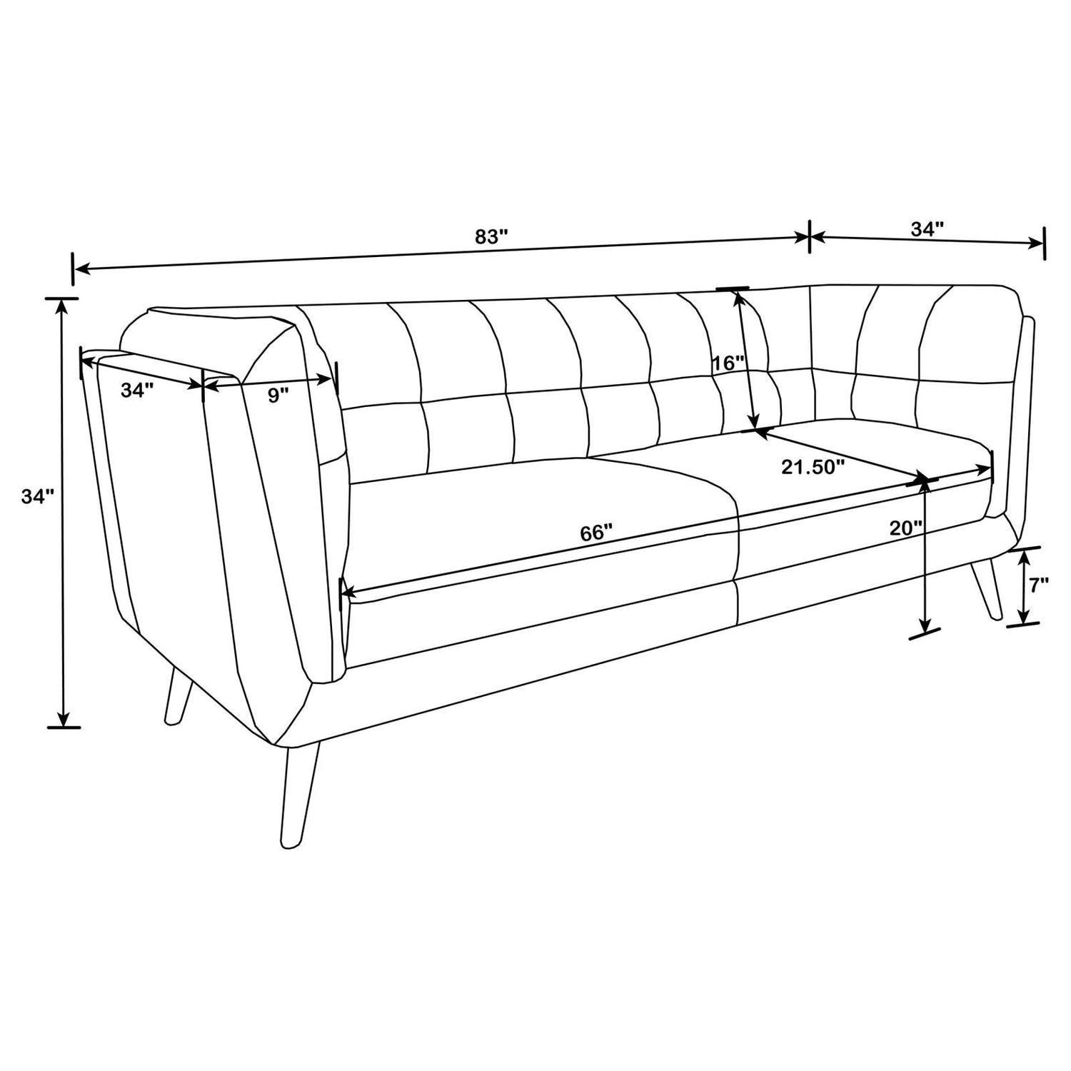 Thatcher Upholstered Button Tufted Sofa Brown - 509421 - Bien Home Furniture &amp; Electronics